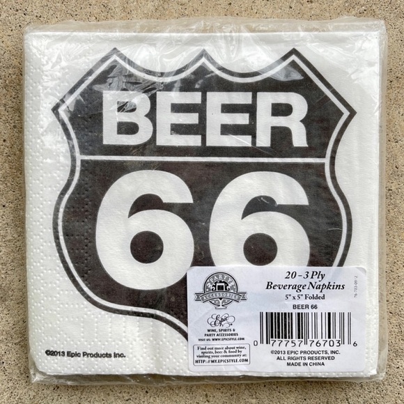 Beer 66 Cocktail Party Napkins - Picture 2 of 2